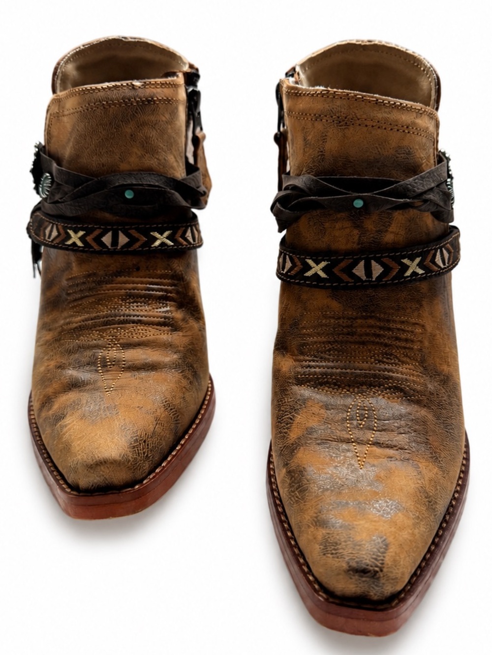 Durango Crush Women’s Western Ankle Boots DRD0398 Brown Leather Size 7.5M NWOB